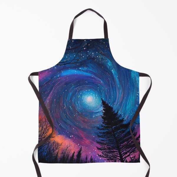 Item preview, Sparkling Colorful Winter Night Sky in Vibrant Hues With Trees designed and sold by ThreadofHonor.