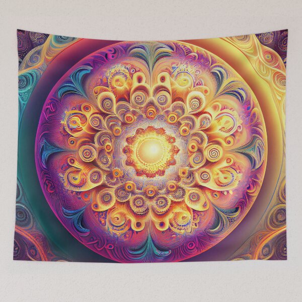 Item preview, Detailed Soft Psychedelic Circular Pattern Digital Painting designed and sold by CodeAndColors.