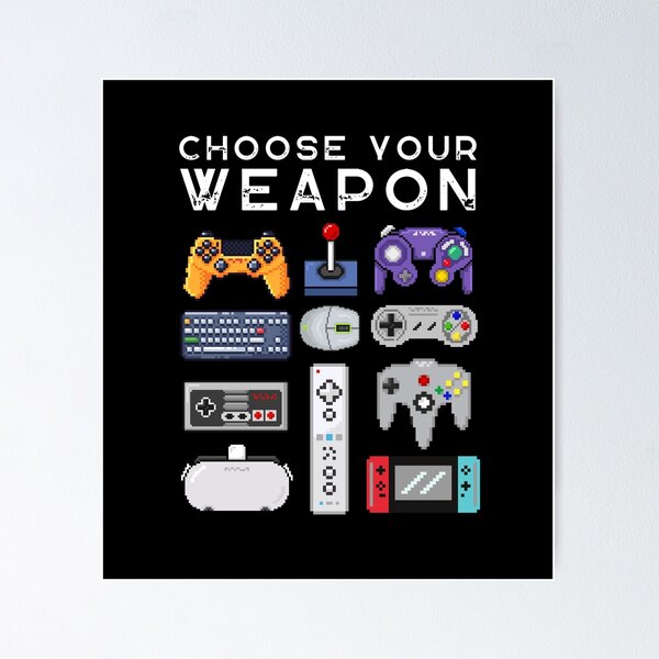 Artikel-Vorschau von Gamer Wählen Sie Ihre Waffe Gamepads Pixelkunst, designt und verkauft von GraphicHabitatt.