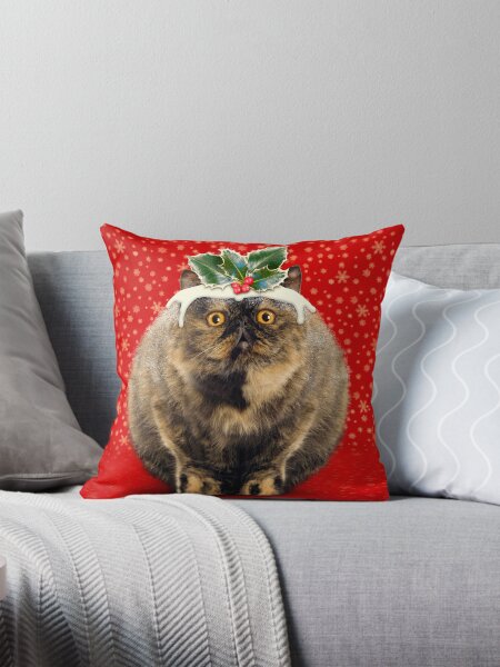 Item preview, Funny Fat Christmas Pudding Cat designed and sold by ArdeaOnline.