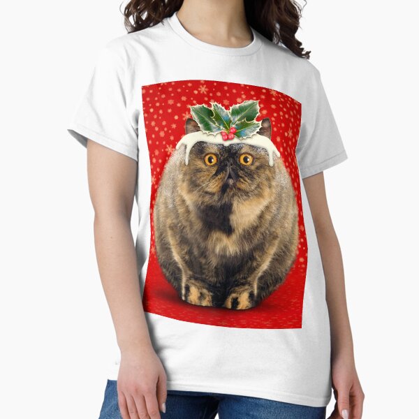 Item preview, Funny Fat Christmas Pudding Cat designed and sold by ArdeaOnline.