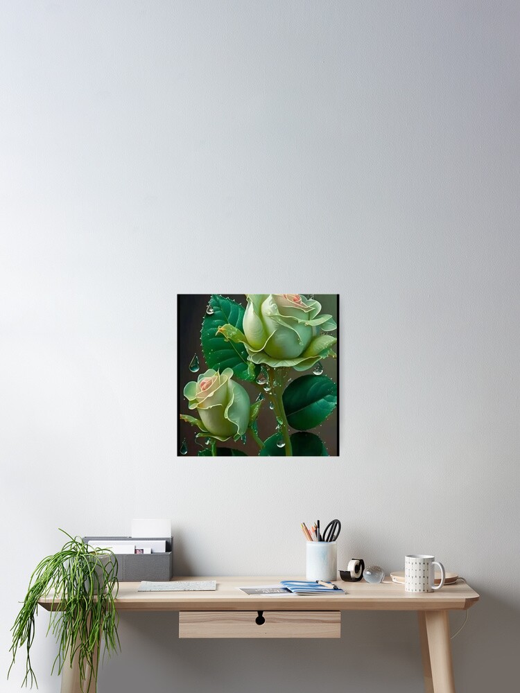 Thumbnail 2 of 3, Poster, Big Dream - Green Roses! designed and sold by WinningWorld.