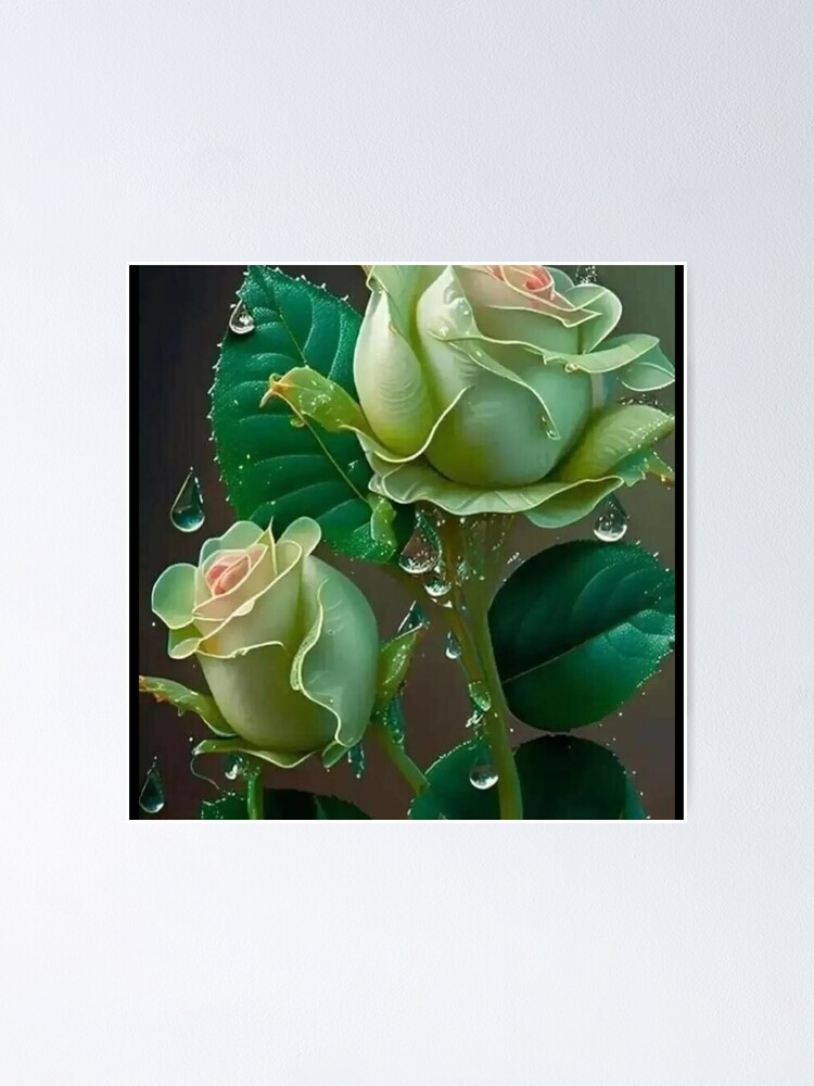 Thumbnail 1 of 3, Poster, Big Dream - Green Roses! designed and sold by WinningWorld.