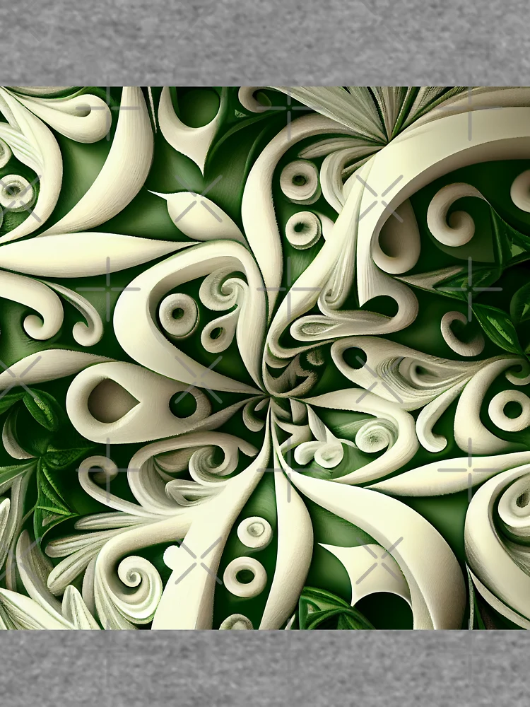 Thumbnail 6 von 6, Leichter Pullover, Green White Natural Pattern Digital Painting designt und verkauft von CodeAndColors.