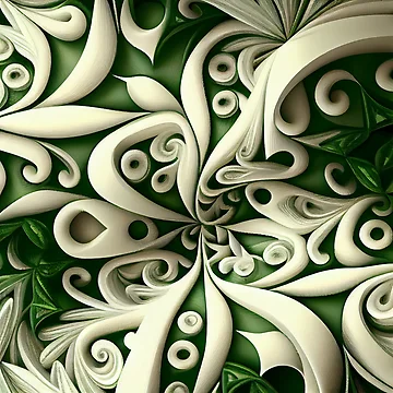 Vorschaubild zum Design Green White Natural Pattern Digital Painting von CodeAndColors