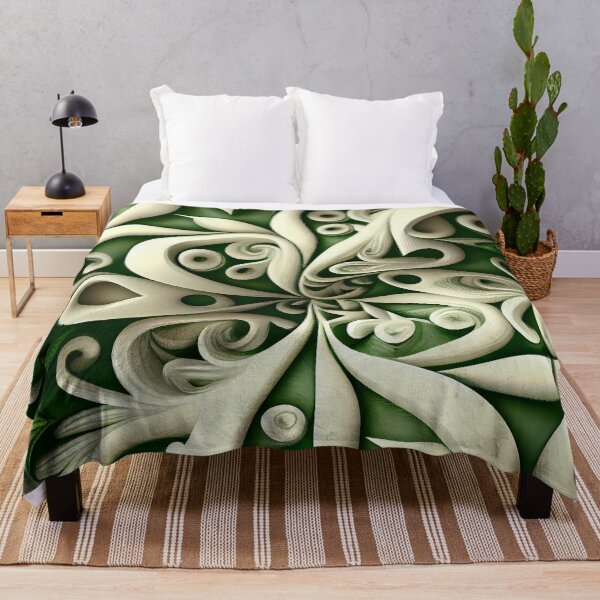 Item preview, Green White Natural Pattern Digital Painting designed and sold by CodeAndColors.