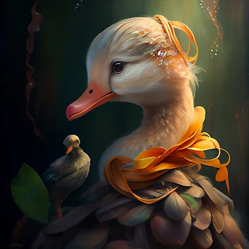 Vorschaubild zum Design Charm of the Braid and the Duck Digital Painting von CodeAndColors