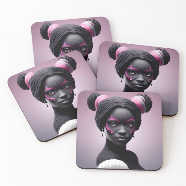 Item preview, Pink Black Wooly Portrait designed and sold by PopOptikal.
