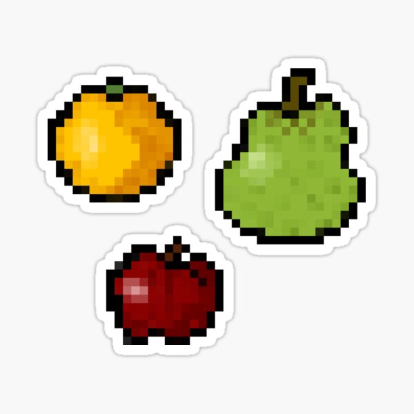  Fruit Stickers, 100 Pcs Mini Pixel Fruit Stickers Pack