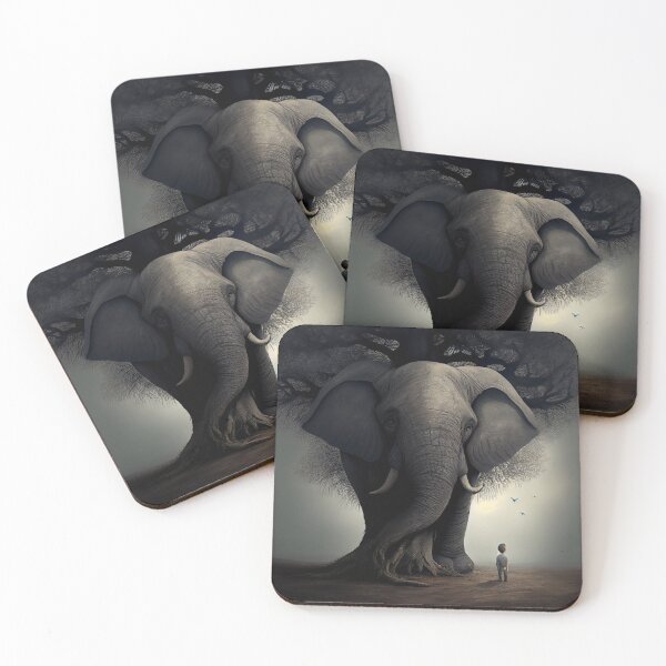 Item preview, Elephant and the Monster in the Tree Digital Painting designed and sold by CodeAndColors.