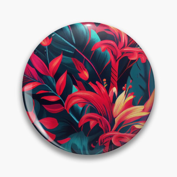 Artikelvorschau, Red Bright Dense Tropical Pattern Digital Painting entworfen und verkauft von CodeAndColors.