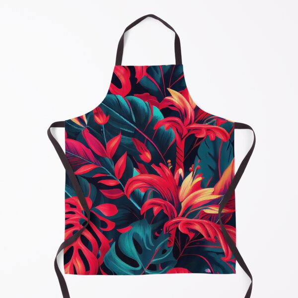 Artikelvorschau, Red Bright Dense Tropical Pattern Digital Painting entworfen und verkauft von CodeAndColors.