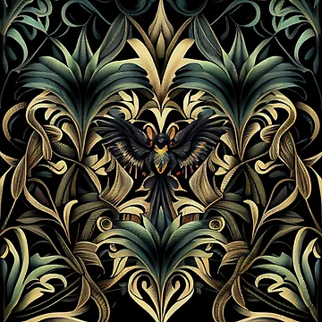 Vorschaubild zum Design Gothic Tropical Pattern Digital Painting von CodeAndColors