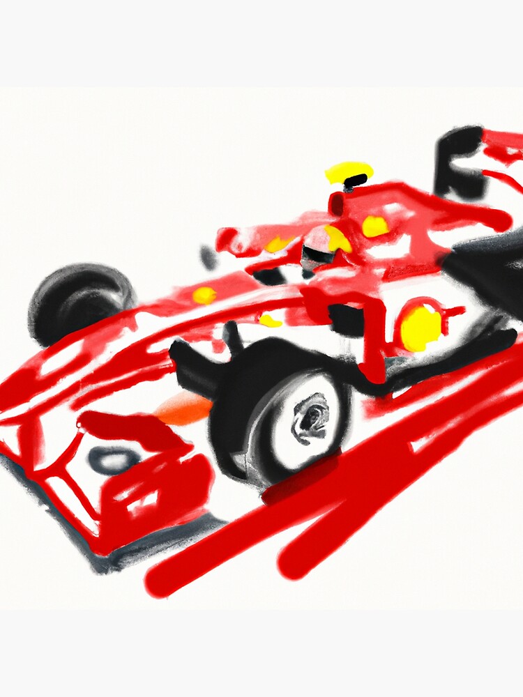 Carte de vœux avec l'œuvre « Voiture de Formule 1 Rouge Pop Art