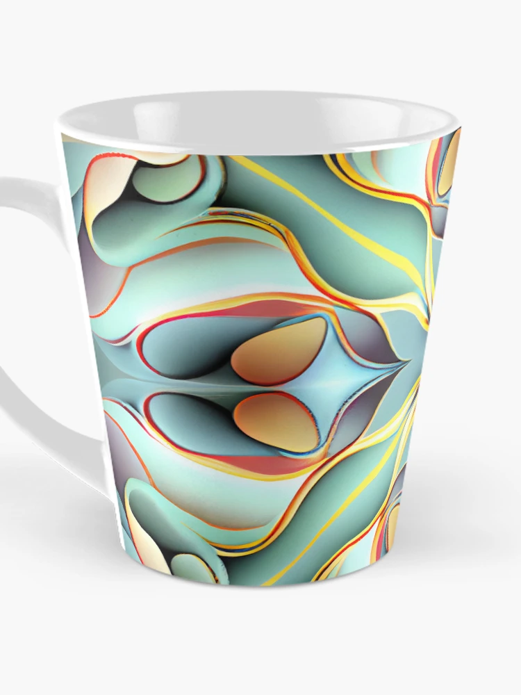 Thumbnail 3 of 4, Coffee Mug, Dynamic Pastel Transitional Pattern Digital Painting designed and sold by CodeAndColors.