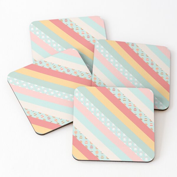 Item preview, Easter Bunny and Easter Egg Striped Pattern designed and sold by PaperRain.