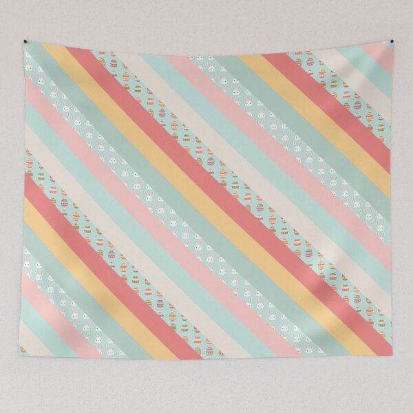 Item preview, Easter Bunny and Easter Egg Striped Pattern designed and sold by PaperRain.
