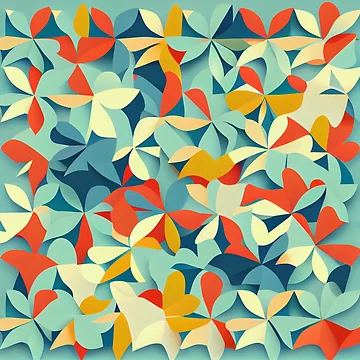 Vorschaubild zum Design Flat Dynamic Triangular Floral Pattern Digital Painting von CodeAndColors