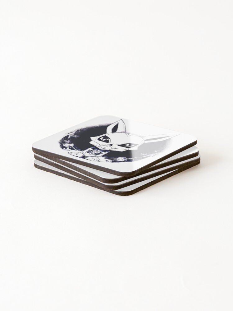 Thumbnail 4 of 5, Coasters (Set of 4), Geometrical Skeleton Rabbit designed and sold by Goatonfire.
