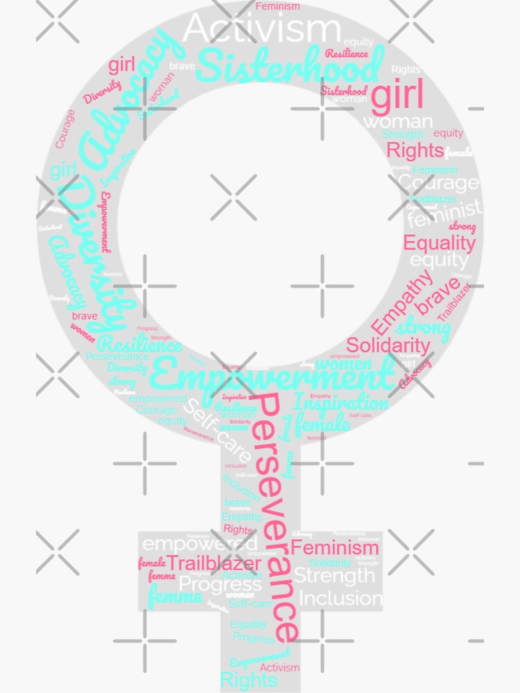 "Female Symbol Word Art International Women's Day" Sticker for Sale
