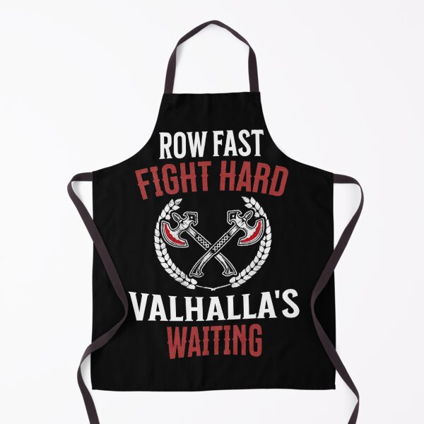 Item preview, Row Fast Fight Hard Valhallas Waiting - Viking quote designed and sold by NordicQuotes.