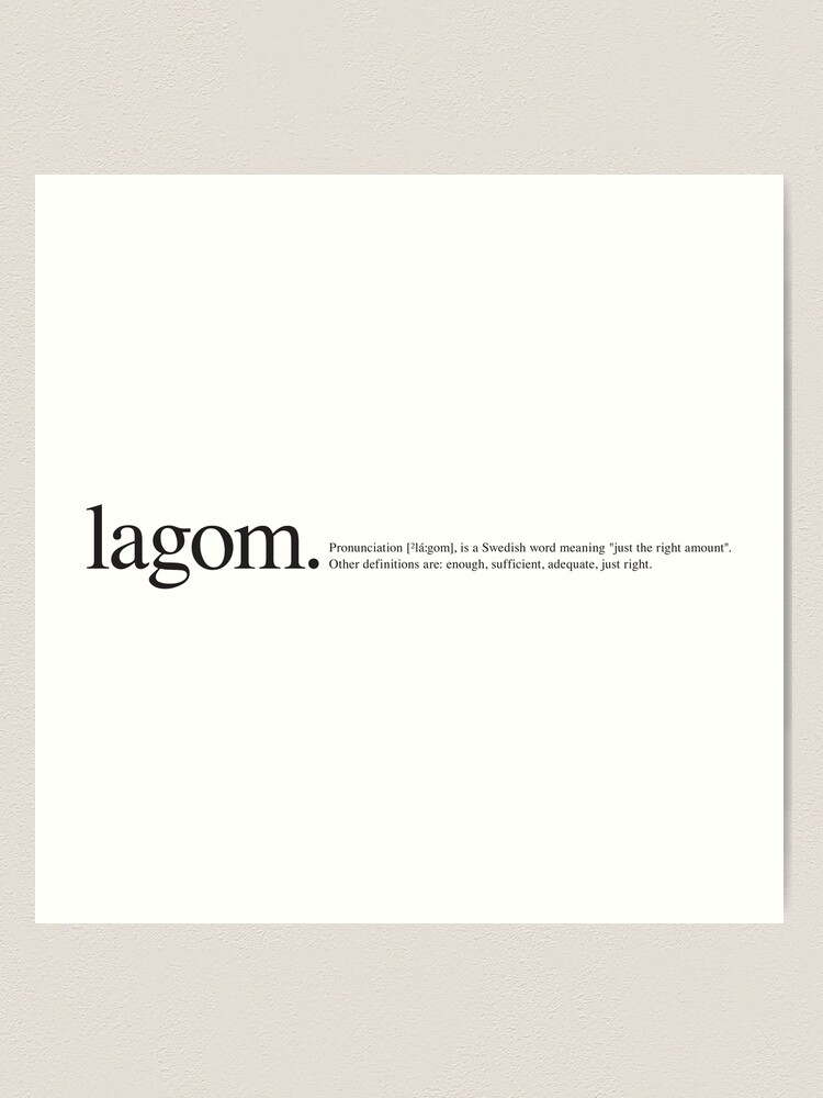 Lagom D finition Noir et Blanc Impression artistique