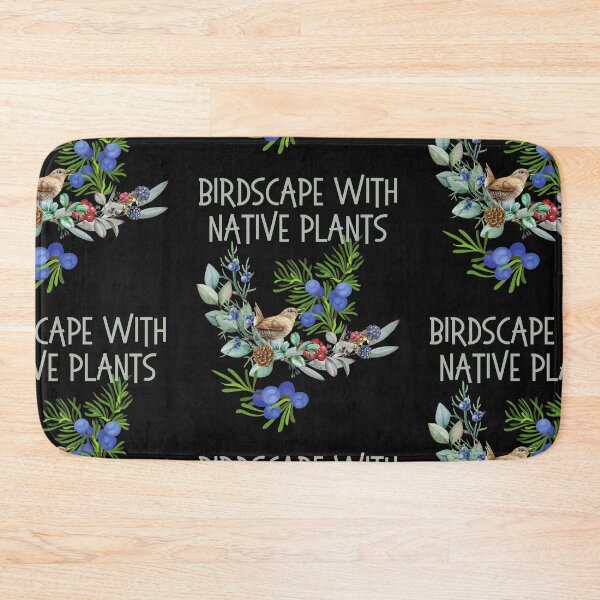 Item preview, Birdscape With Native Plants Colorful Nature Design designed and sold by EarthArtDesigns.