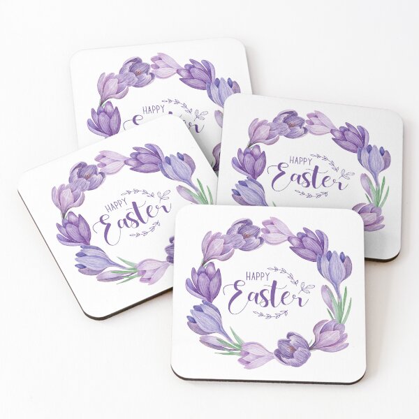 Item preview, Happy Easter Purple Crocus Flower Wreath  designed and sold by silviaol.