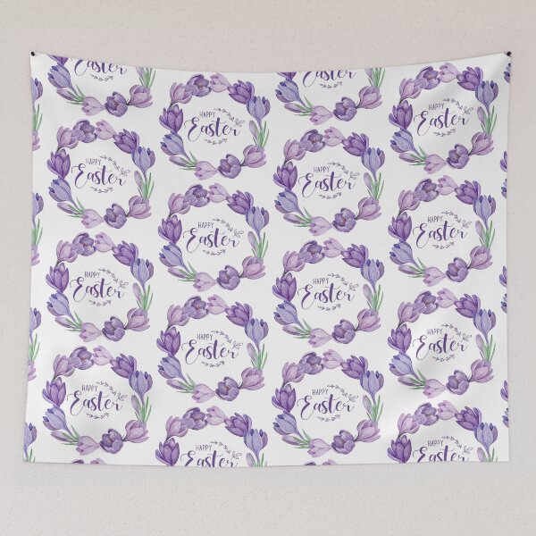 Item preview, Happy Easter Purple Crocus Flower Wreath  designed and sold by silviaol.