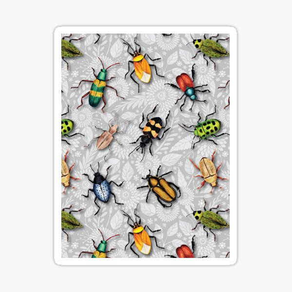 Item preview, A Bunch of Beetles - Colorful Insect Pattern designed and sold by somecallmebeth.