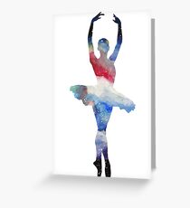 Ballerina Space Watercolor Art Greeting Card