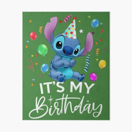 Vista previa del artículo con la obra «Feliz cumpleaños, son Stitch y Lilo.», diseñado y vendido por DavidWall11.