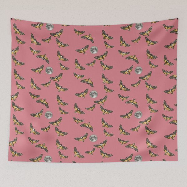 Item preview, Death's Head Moth and Moons Pink designed and sold by Ashley Gagnon.