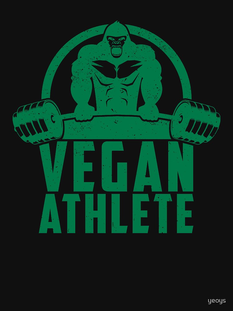 Vegan Athlete Muscle Gorilla - Funny Workout Quote Gift by yeoys