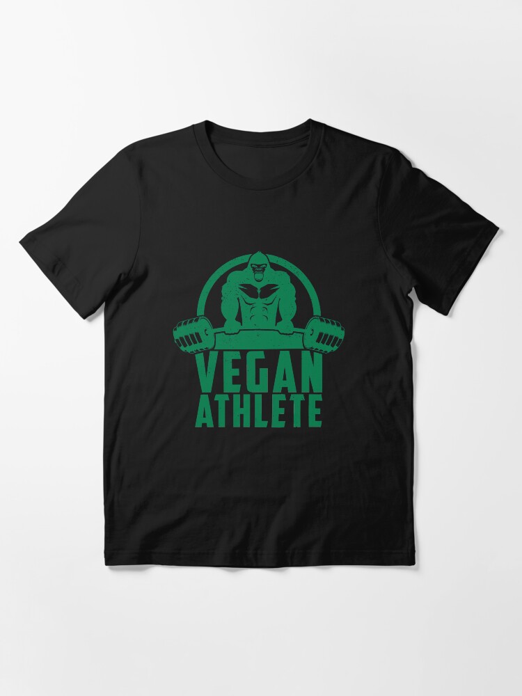 Alternate view of Vegan Athlete Muscle Gorilla - Funny Workout Quote Gift Essential T-Shirt