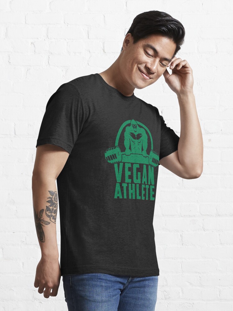 Alternate view of Vegan Athlete Muscle Gorilla - Funny Workout Quote Gift Essential T-Shirt