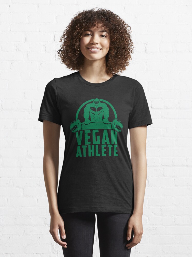 Alternate view of Vegan Athlete Muscle Gorilla - Funny Workout Quote Gift Essential T-Shirt