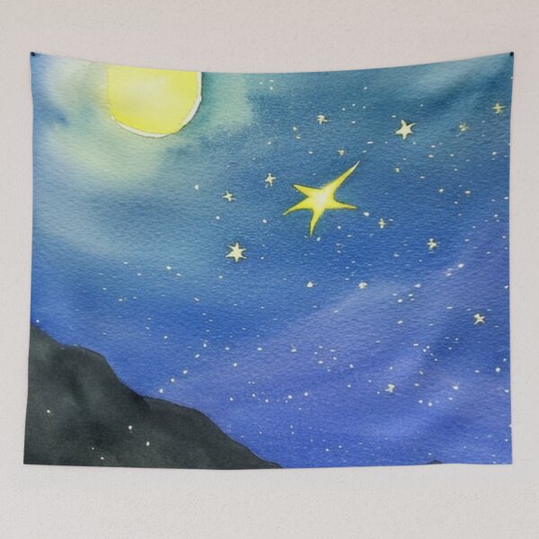 Item preview, Starry Night Sky in Watercolor designed and sold by SquishStitches.