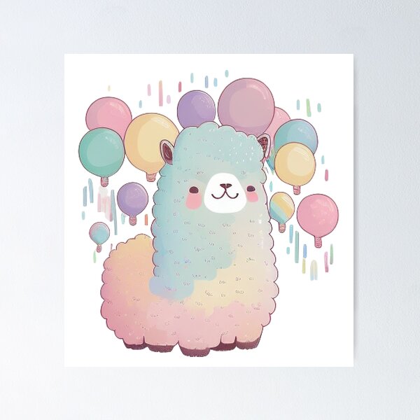 Item preview, Rainbow Llama Kawaii Sticker designed and sold by dreamwish.