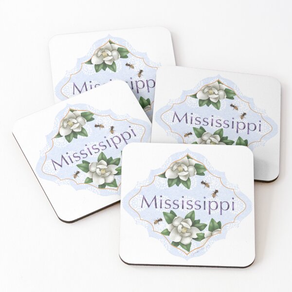 Item preview, Mississippi Motif Illustration for Travelers US State Collection MS magnolia tree honeybee designed and sold by JourneyHomeMade.