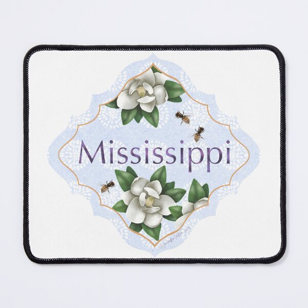 Item preview, Mississippi Motif Illustration for Travelers US State Collection MS magnolia tree honeybee designed and sold by JourneyHomeMade.