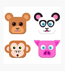Cute Animal Friends Vector Photographic Print