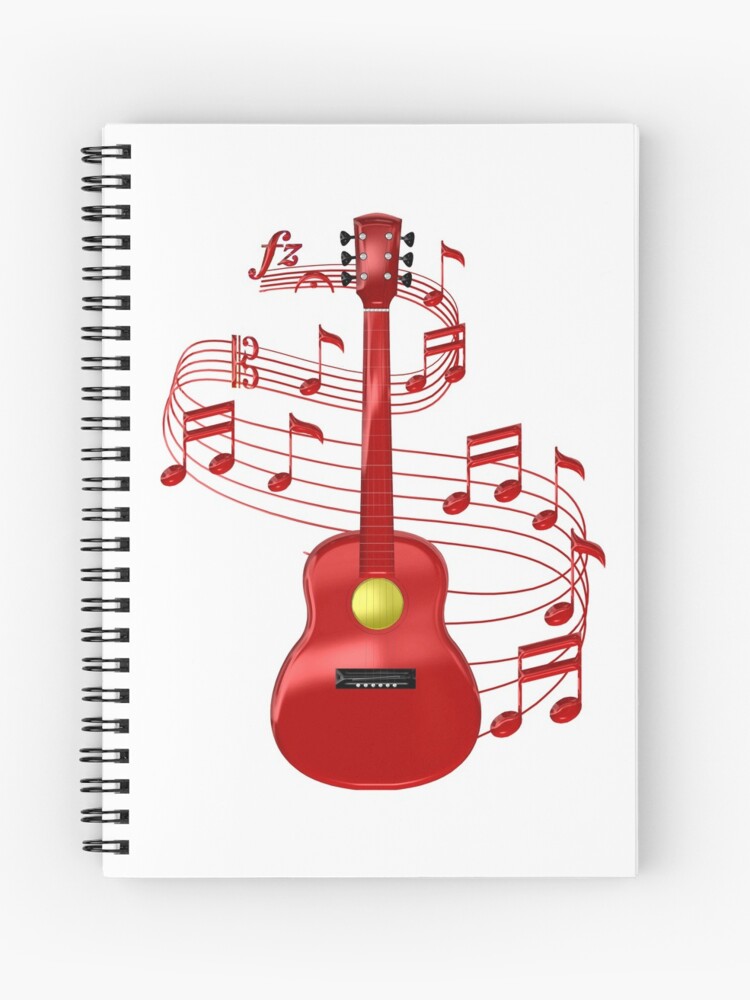 Cuaderno de espiral «Guitarra acústica con notas musicales» de CoolDoodles  | Redbubble