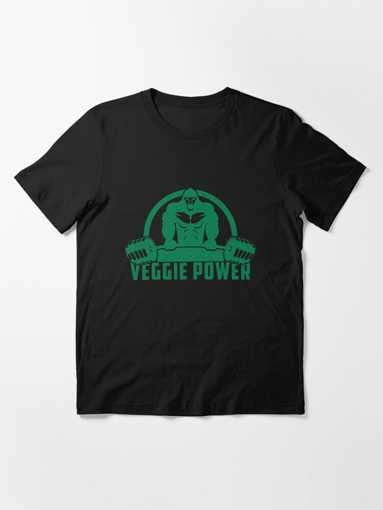 Alternative Ansicht von Veggie Power Vegan Muscle Gorilla - Funny Workout Quote Gift Essential T-Shirt