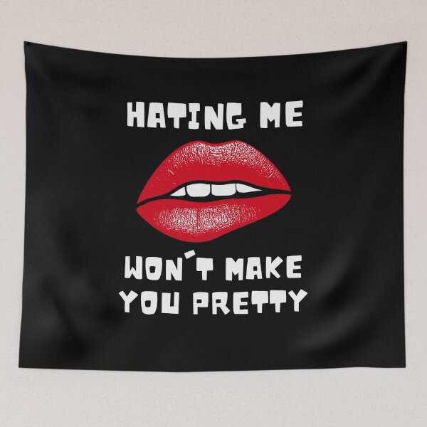 Item preview, Hating Me Wont Make You Pretty, Hot Red Lips Fun and Funny Birthday Gift Idea Art Design designed and sold by barretp27.