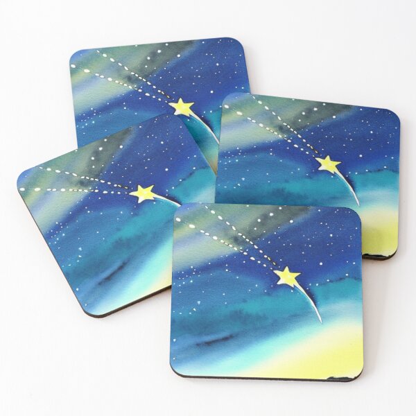Item preview, Shooting Star in a Night Sky in Watercolor designed and sold by SquishStitches.