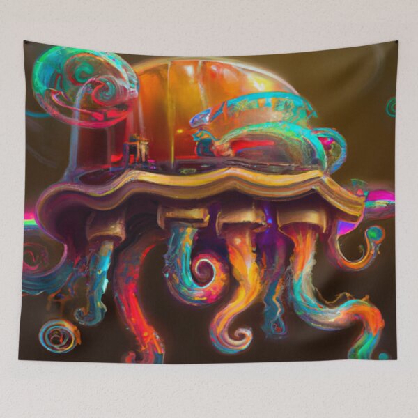 Item preview, Coloridas medusas steampunk de otra dimensión designed and sold by DuniDesign.