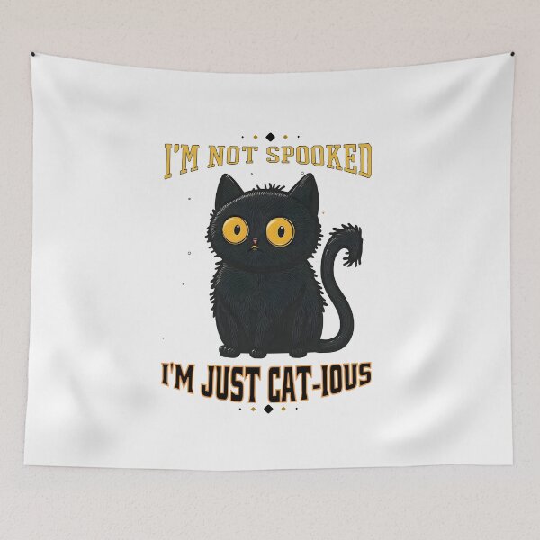 Item preview, I'm not spooked, I'm just Cat-ious designed and sold by Brushpalette888.