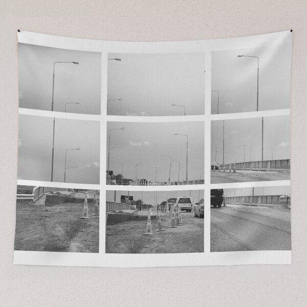Item preview, Earthquake Damaged Bridge Collage designed and sold by WickedAV.