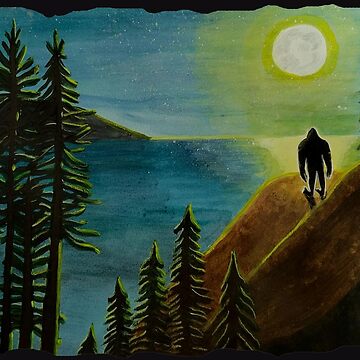 Artwork thumbnail, Nocturnal Creature - Sasquatch Bigfoot Art by Carol Ochs